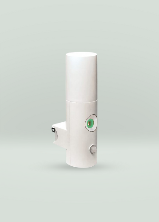 Cool Mist Plug In Waterless Diffuser shown in white with plug-in design and control settings on a gray background.