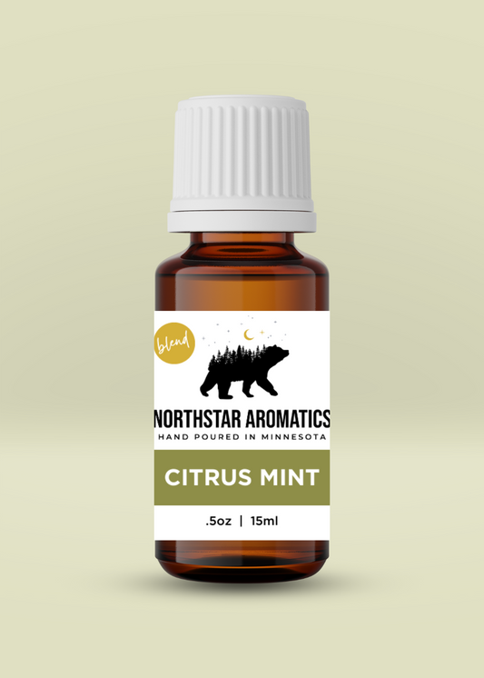 Citrus Mint Blend essential oil bottle by NorthStar Aromatics with refreshing citrus and mint scent, 15ml size.