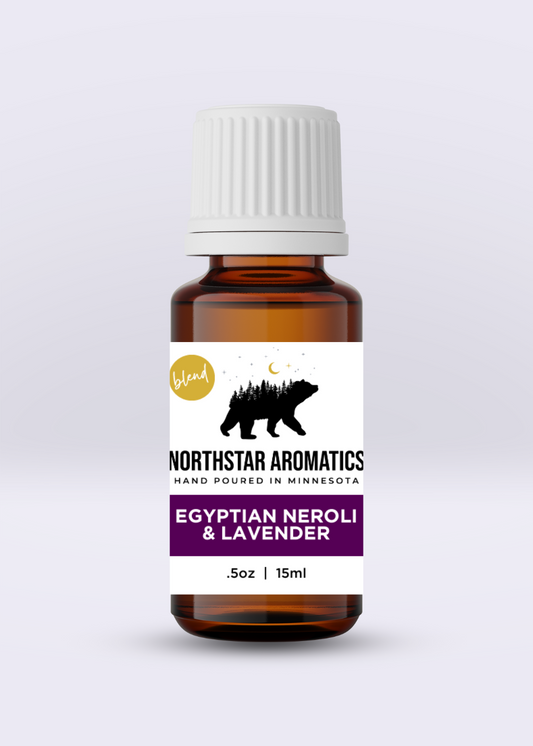 Egyptian Neroli Lavender Blend essential oil bottle by Northstar Aromatics for healing and restful sleep.