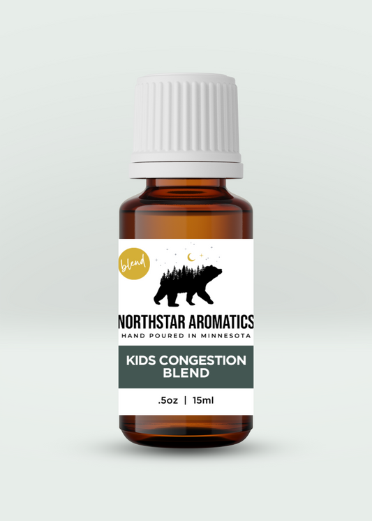 Kids Congestion Blend essential oil by Northstar Aromatics supporting respiratory health for children, 15ml bottle.