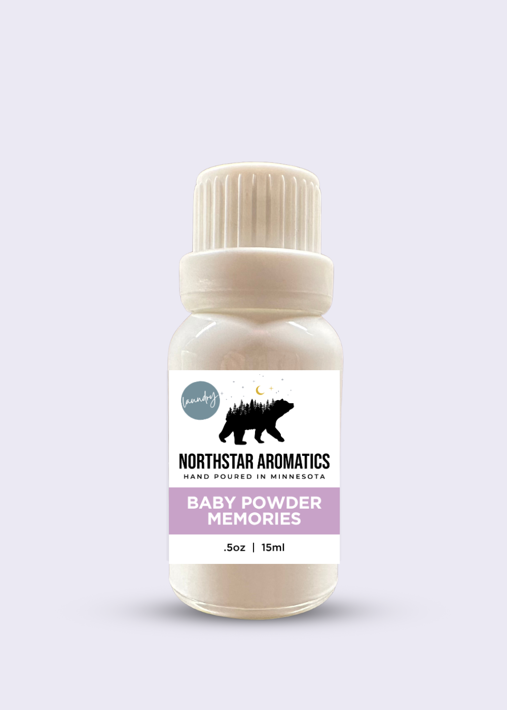 Baby Powder Memories Laundry Oil by Northstar Aromatics, soft powdery floral dryer ball oil for wool dryer balls.