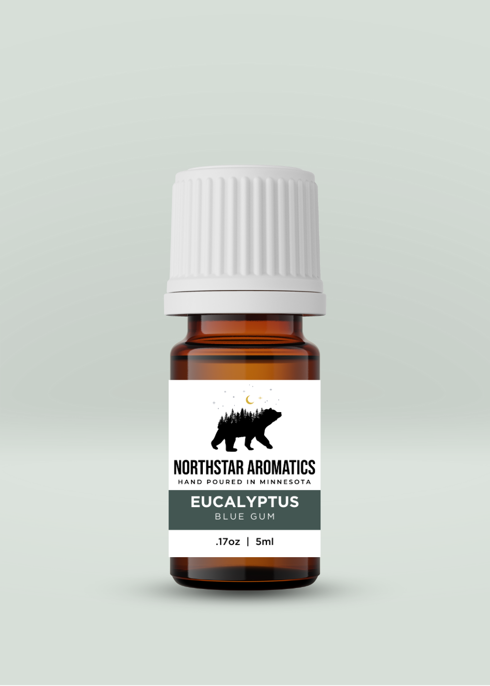 Eucalyptus Blue Gum essential oil bottle by Northstar Aromatics for congestion relief and muscle relaxation.