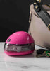 Scent Pod Pink Diffuser portable essential oil fan diffuser shown next to a purse and keys for on-the-go use.