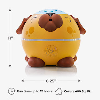 Puppy Diffuser ultrasonic aromatherapy diffuser for kids with light show, music, 12-hour mist, and air ionizer features.