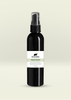 Black plastic spray bottle of organic Sweetgrass hydrosol by Northstar Aromatics on soft beige background