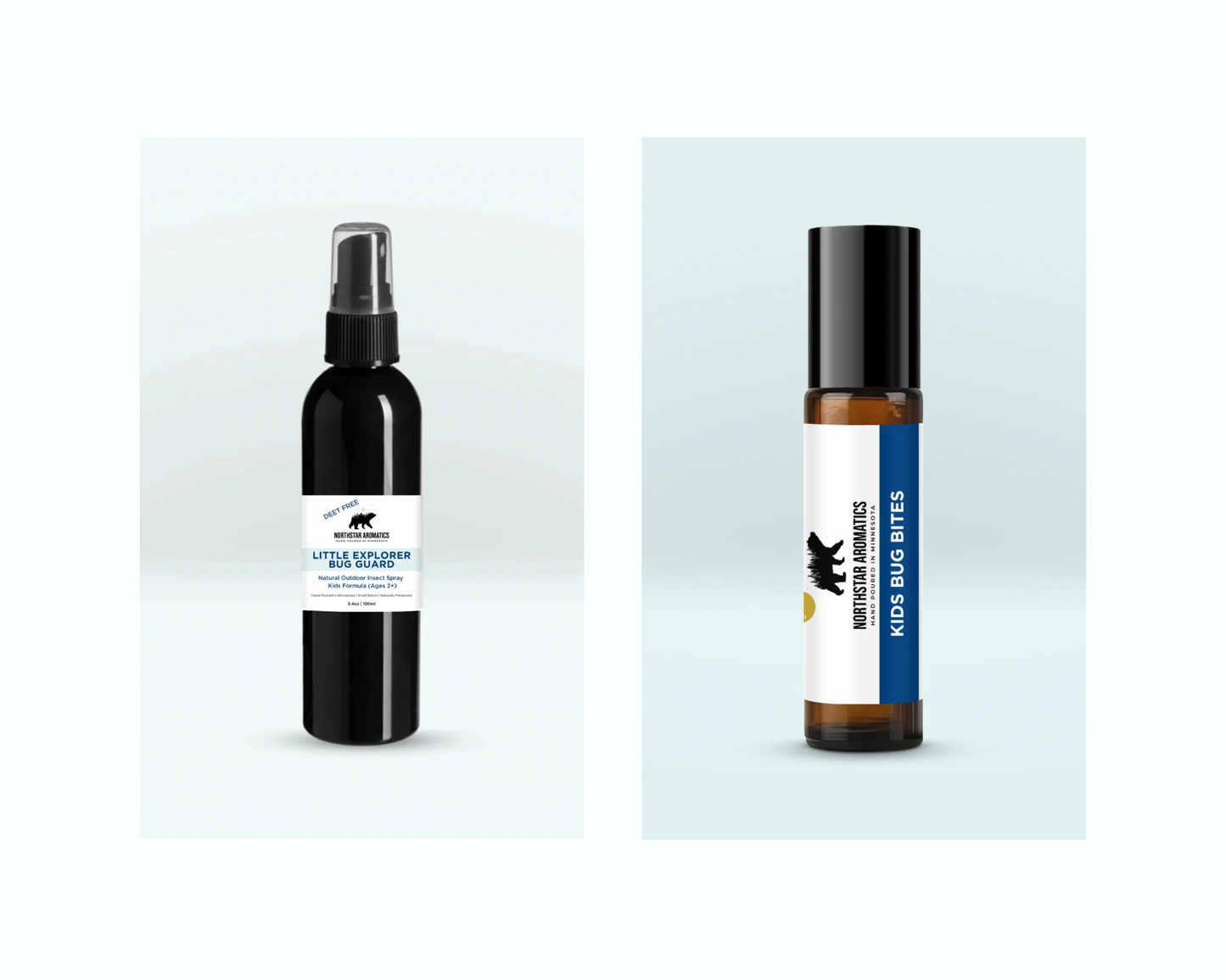 Little Explorer Bundle (Kids Bug Spray + Bite Relief) with natural essential oils in small batch Minnesota packaging