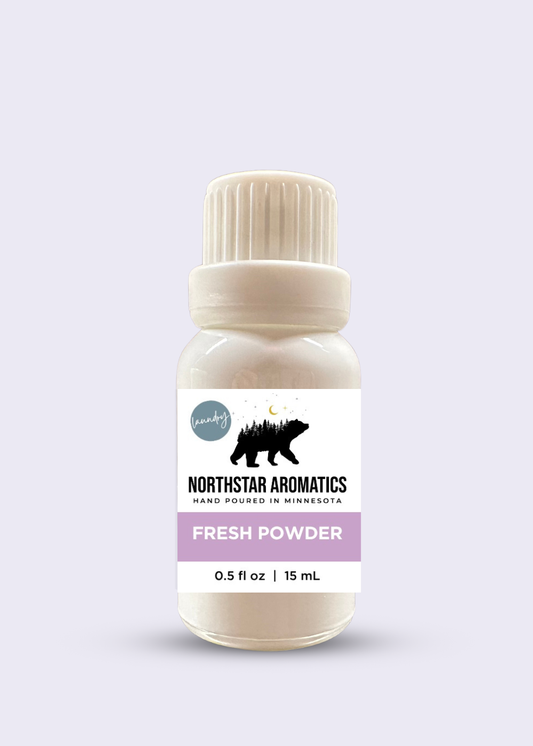 Fresh Powder Laundry Oil by Northstar Aromatics, soft powder citrus and floral fragrance for wool dryer balls